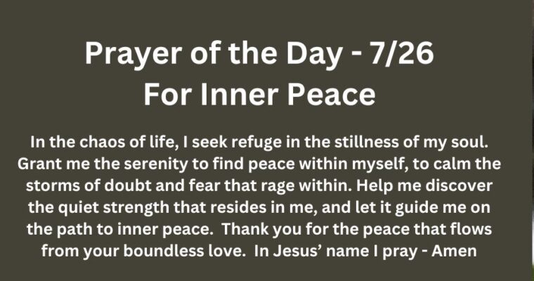 Prayer of the Day for Friday – July 26