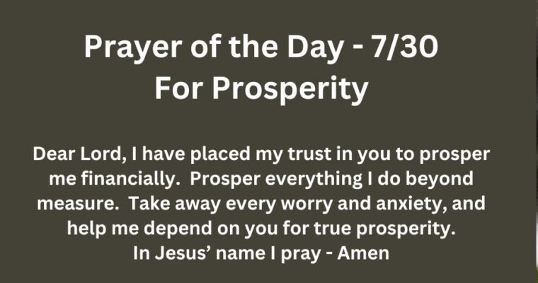 Prayer of the Day for Tuesday – July 30