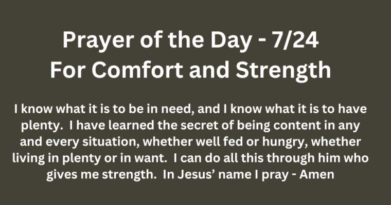 Prayer of the Day for Wednesday – July 24