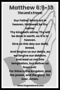 The Lords prayer - Matthew 6