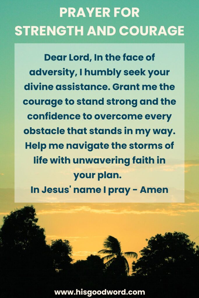 powerful prayer for strength and courage