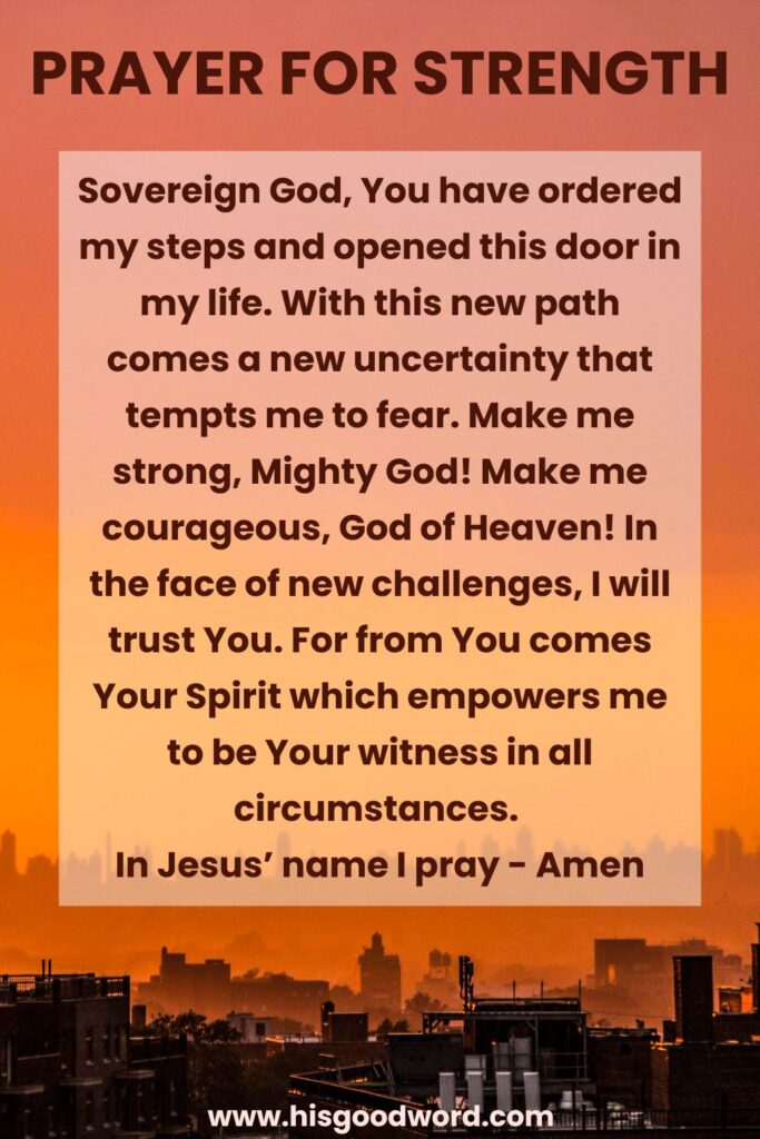 powerful prayer for strength and courage