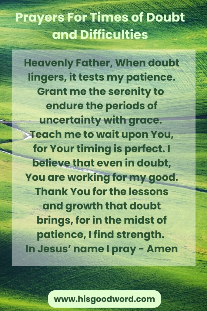 10 powerful prayers for doubt and difficulties