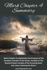 Mark Chapter 4 Summary - the Teachings of Jesus