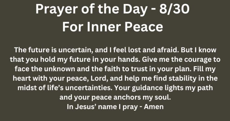 Prayer of the Day for Friday – August 30