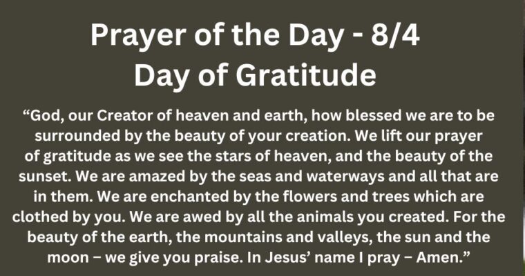 Prayer of the Day for Sunday – August 4