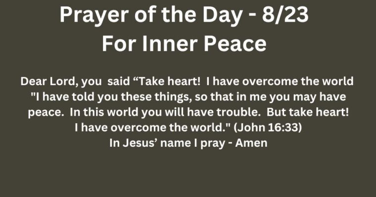 Prayer of the Day for Friday – August 23