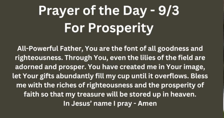 Prayer of the Day for Tuesday – September 3