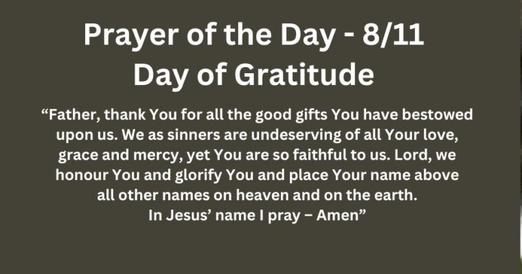 Prayer of the Day for Sunday – August 11