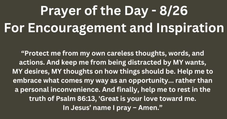 Prayer of the Day for Monday – August 26