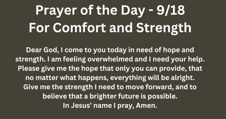 Prayer of the Day for Wednesday – September 18