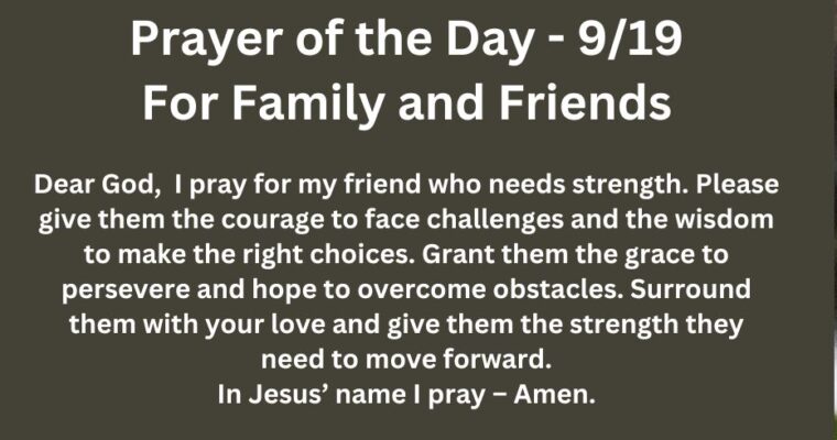 Prayer of the Day for Thursday – September 19