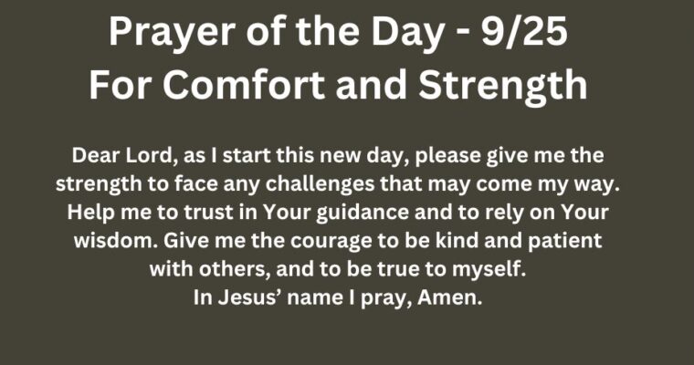 Prayer of the Day for Wednesday – September 25