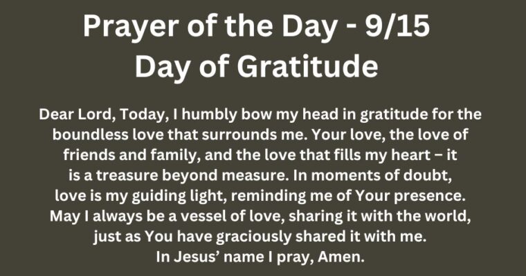 Prayer of the Day for Sunday – September 15