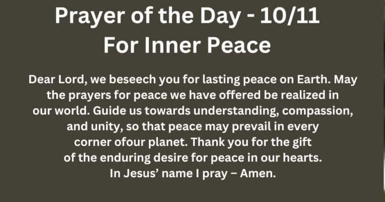 Prayer of the Day for Friday – October 11