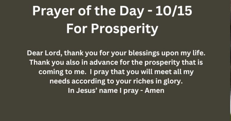 Prayer of the Day for Tuesday – October 15