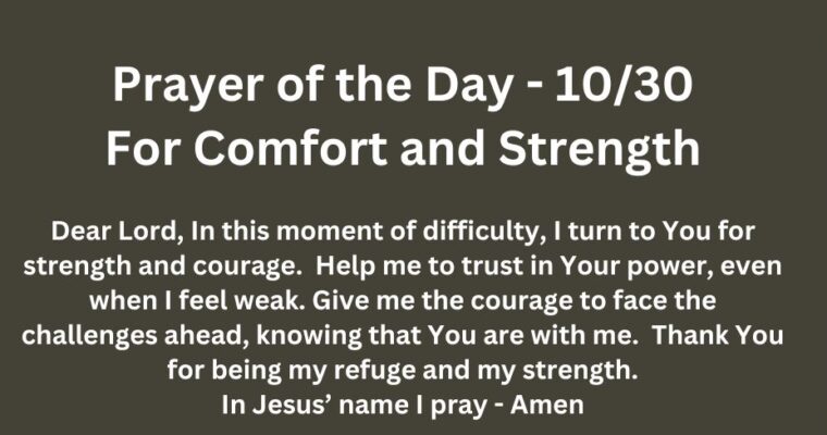 Prayer of the Day for Wednesday – October 30