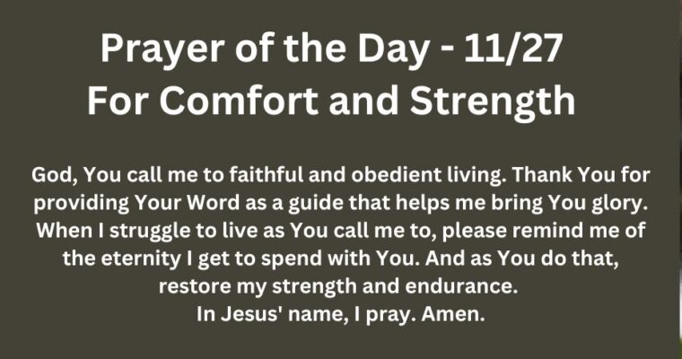 Prayer of the Day for Wednesday – November 27