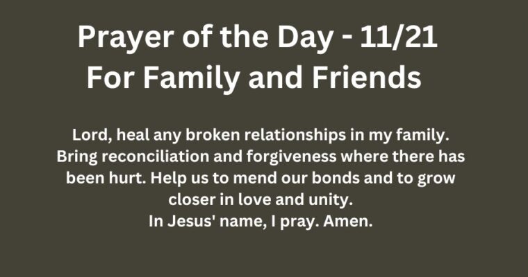 Prayer of the Day for Thursday – November 21