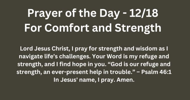 Prayer of the Day for Wednesday – December 18