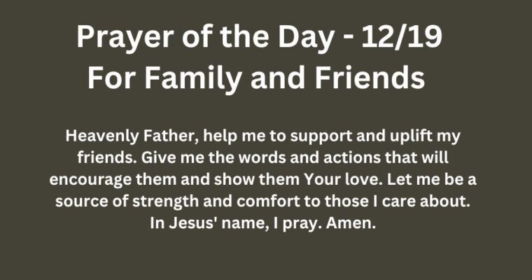 Prayer of the Day for Thursday – December 19