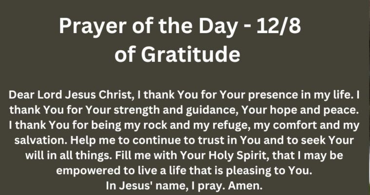 Prayer of the Day for Sunday – December 8