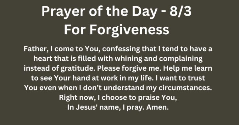 Prayer of the Day for Saturday – August 3