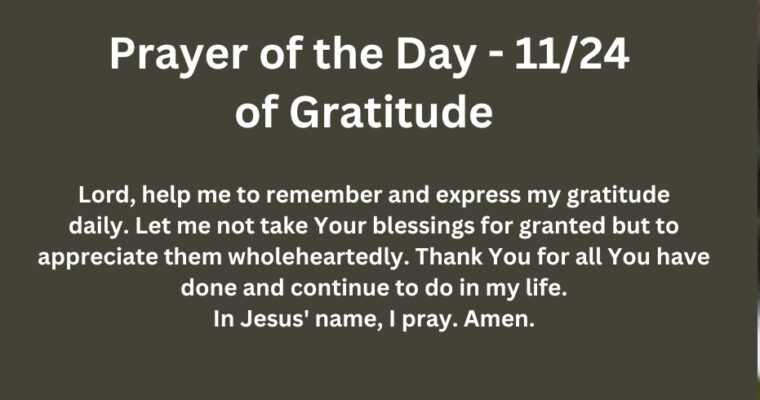 Prayer of the Day for Sunday – November 24